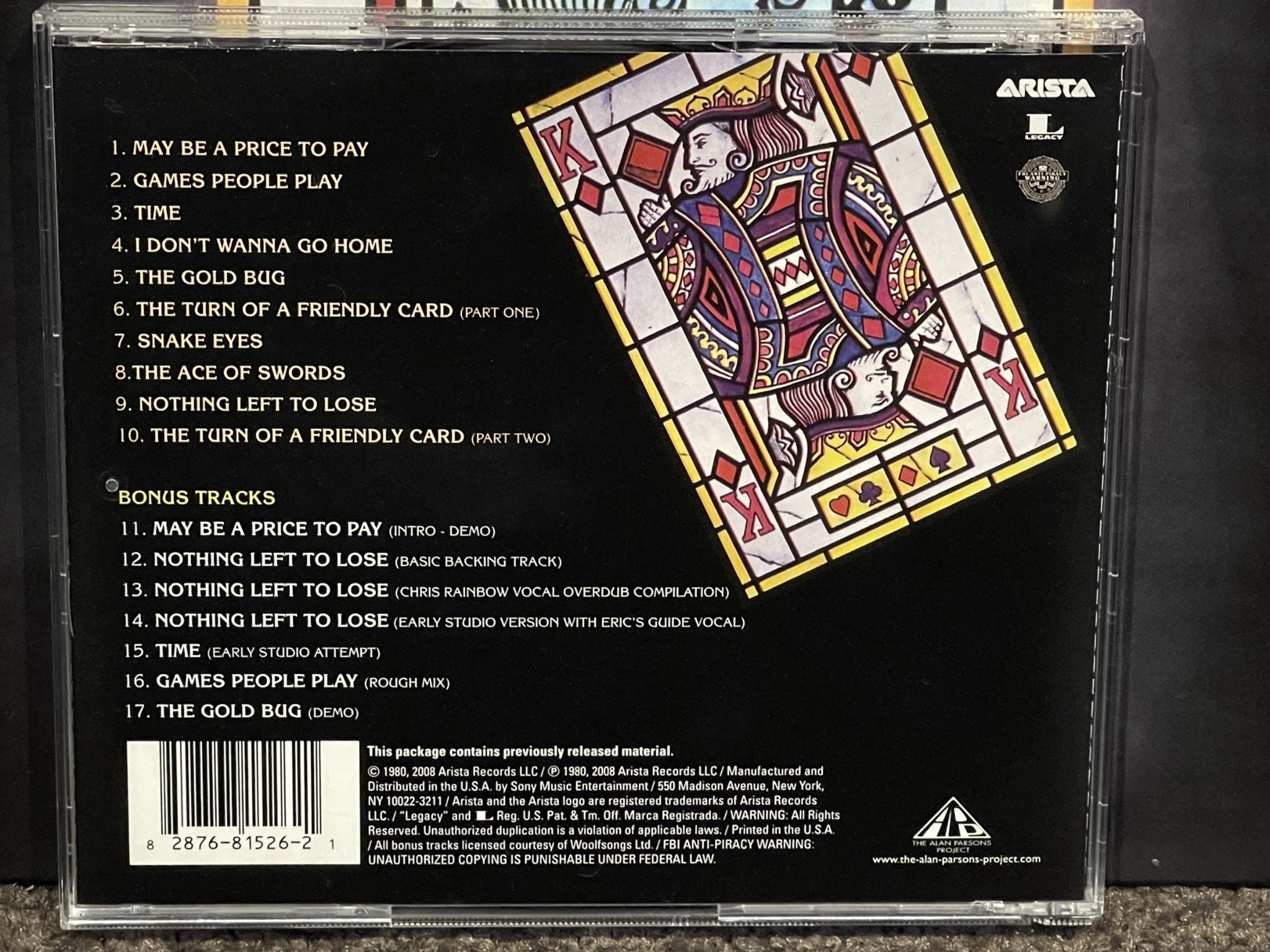 The Alan Parsons Project - The Turn Of A Friendly Card - CD "with Bonus Tracks"
