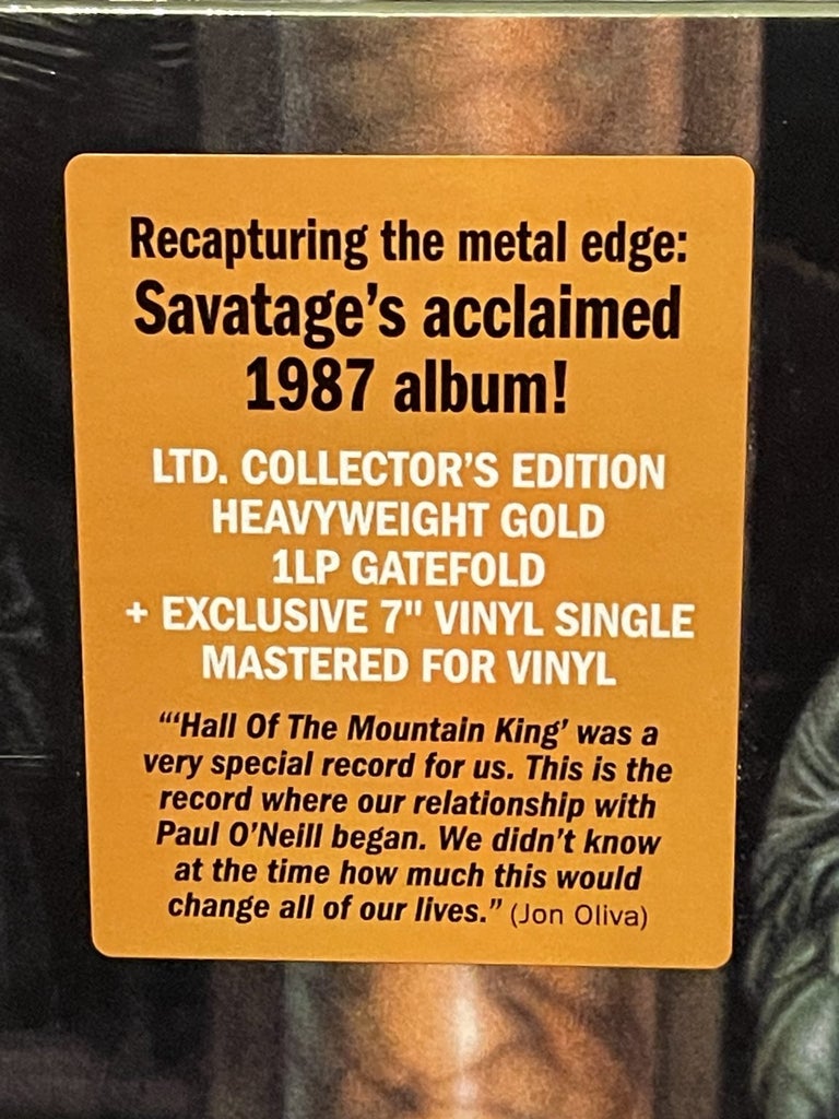 Savatage - Hall Of The Mountain King - Gold Vinyl Ltd Ed + 7” Single - New